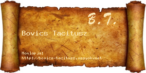 Bovics Tacitusz névjegykártya